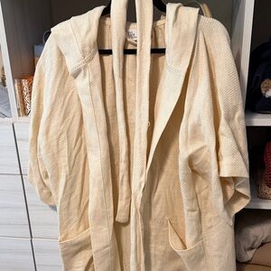 Lisa Marie Fernandez Cream Textured Knit Robe